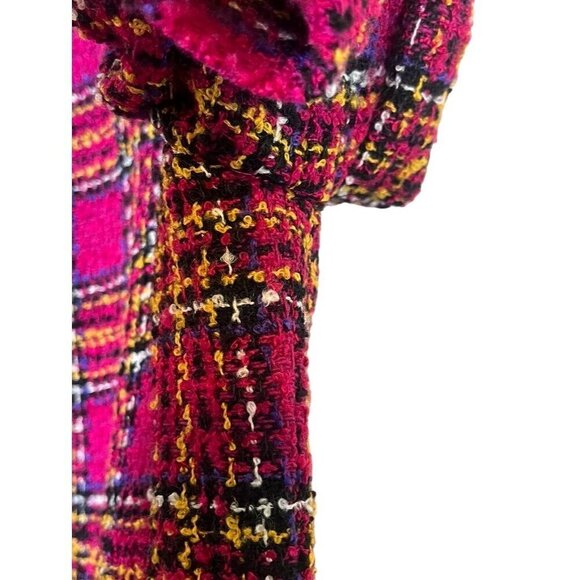 Jennifer Moore Blazer Women 6 Pink Wool Plaid Academia Preppy Old Money Retro - Picture 8 of 16